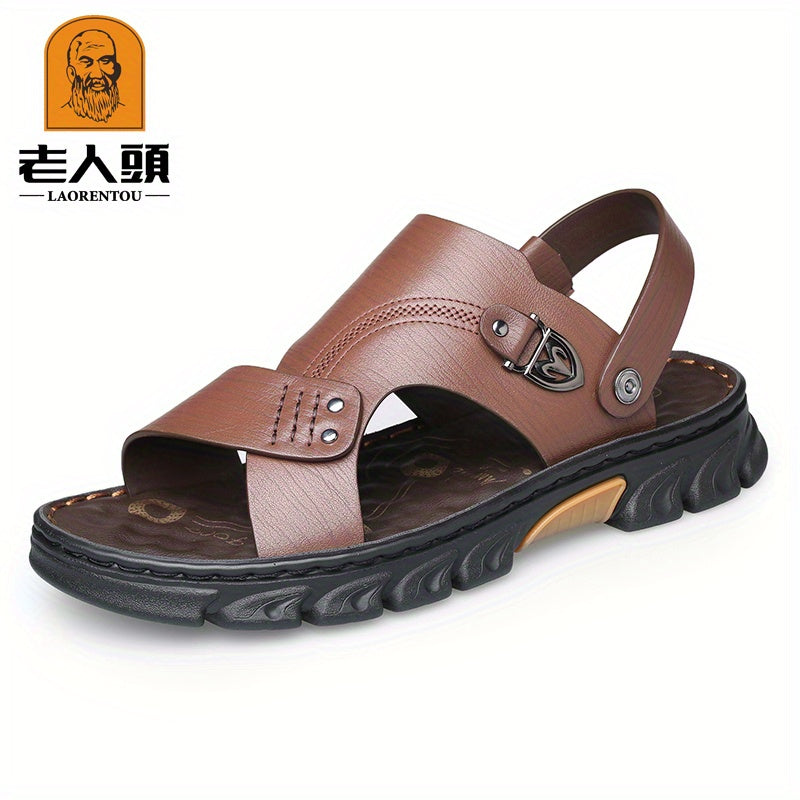 LAORENTOU Men's Non Slip Sandals Wear resistant Comfy Beach Shoes