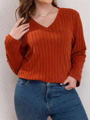  V Neck Long Sleeve Sweater
