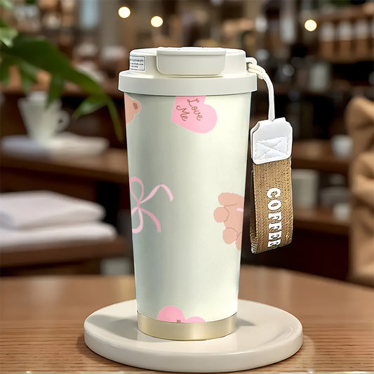 18oz Insulated Stainless Steel Travel Mug, Bowtie Cartoon