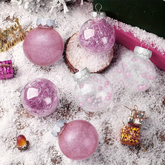 6pcs Pink Christmas Tree Decorative Balls Party Decoration Supplies