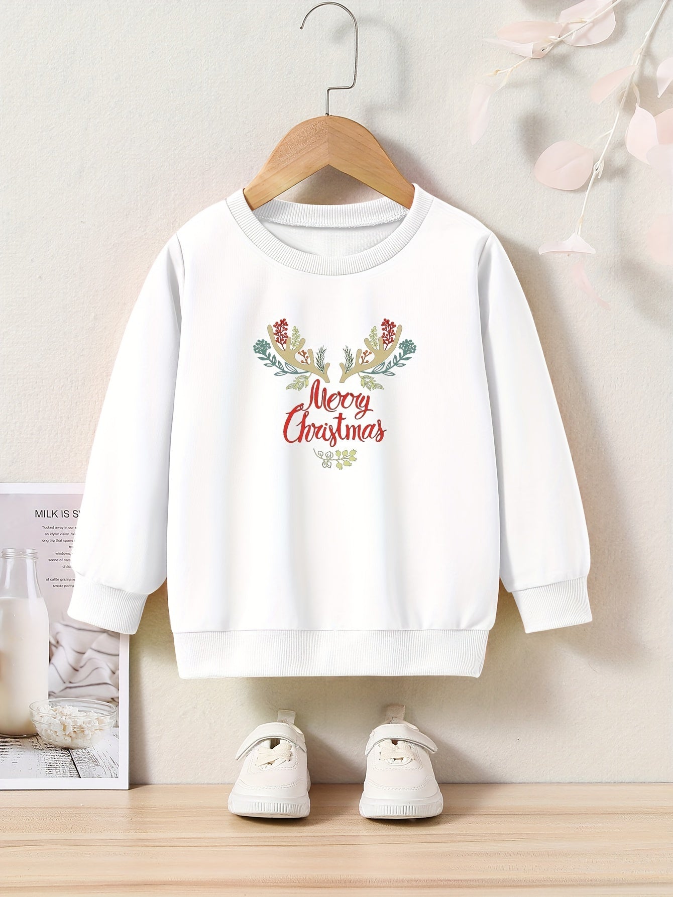 OERYUI Reindeer Pattern Sweatshirt Kids Christmas