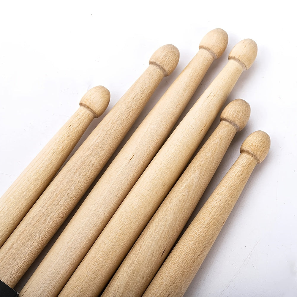5A Maple Wood Tip Drumsticks with Non Slip Rubber Handle