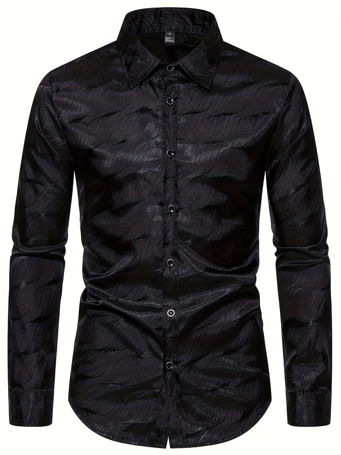 Men's Casual Dress Shirt Turn Down Collar Long Sleeve Regular Fit