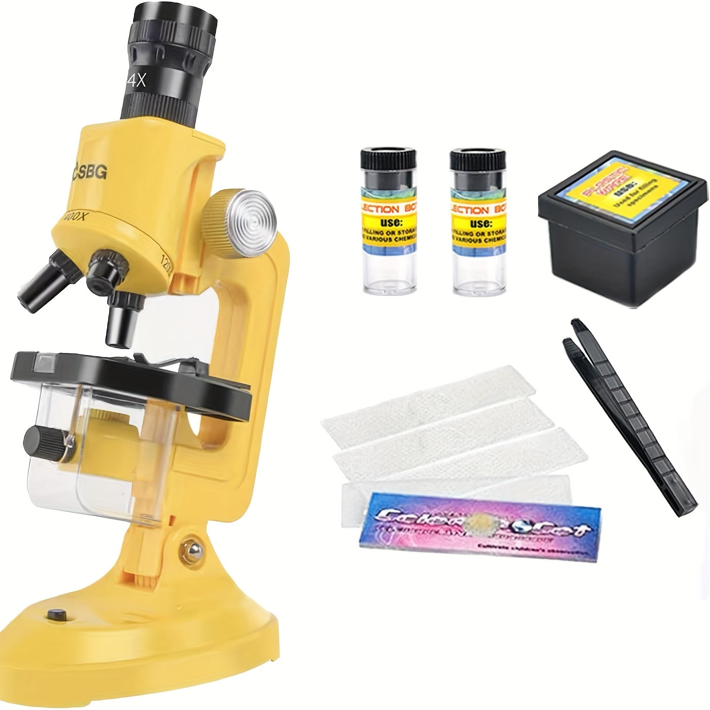 BEST Kids' Educational Microscope 1200x Magnification Fiber Spectrums Specimen B
