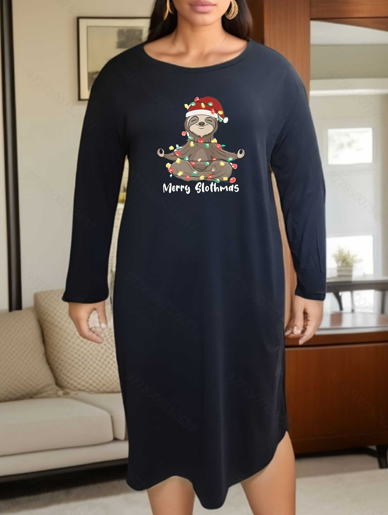 Christmas Lounge Dress Women's Sleep Dress