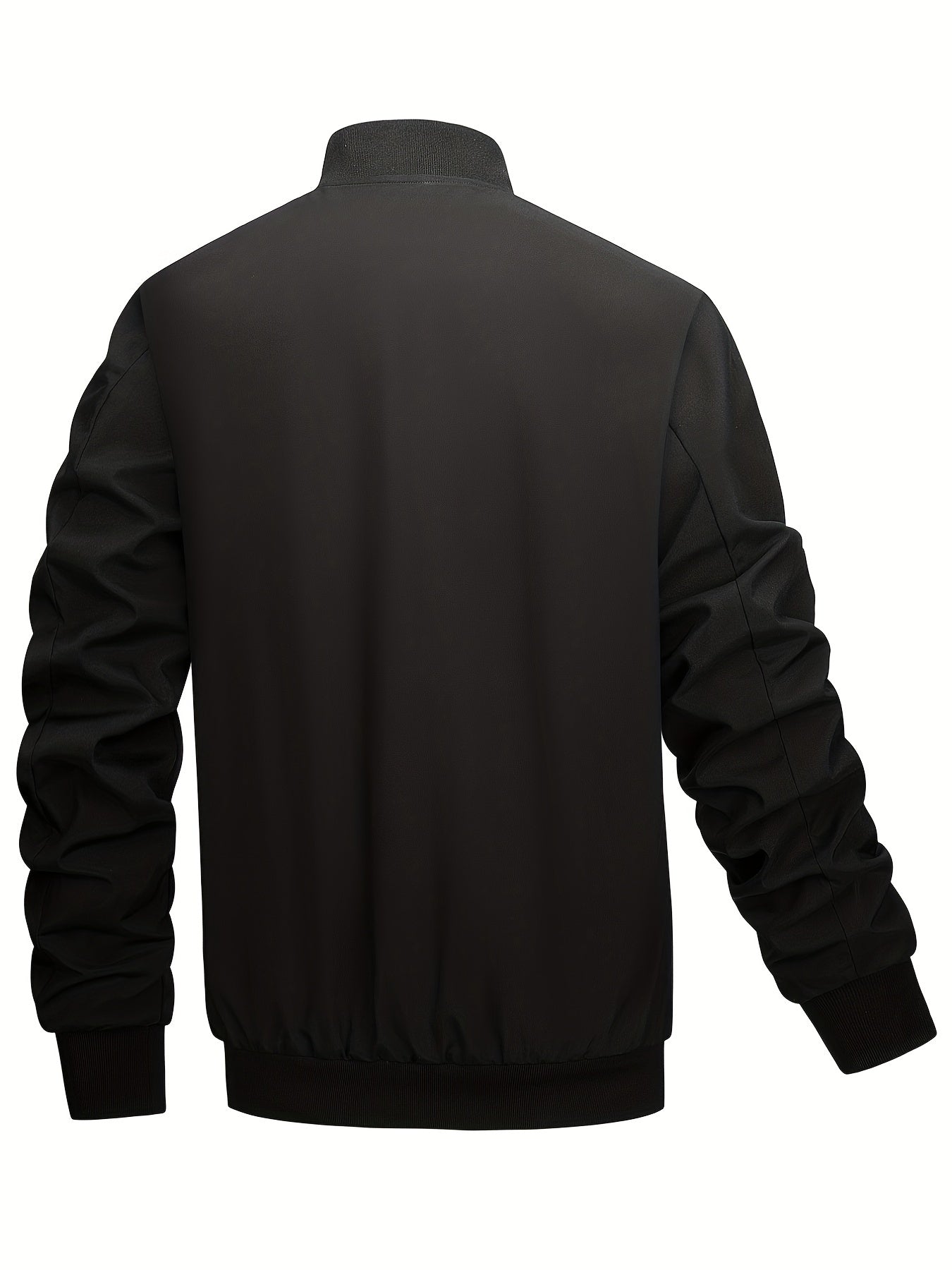 Men's Stand Collar Zip Up Windbreaker Jacket for Outdoor Activities