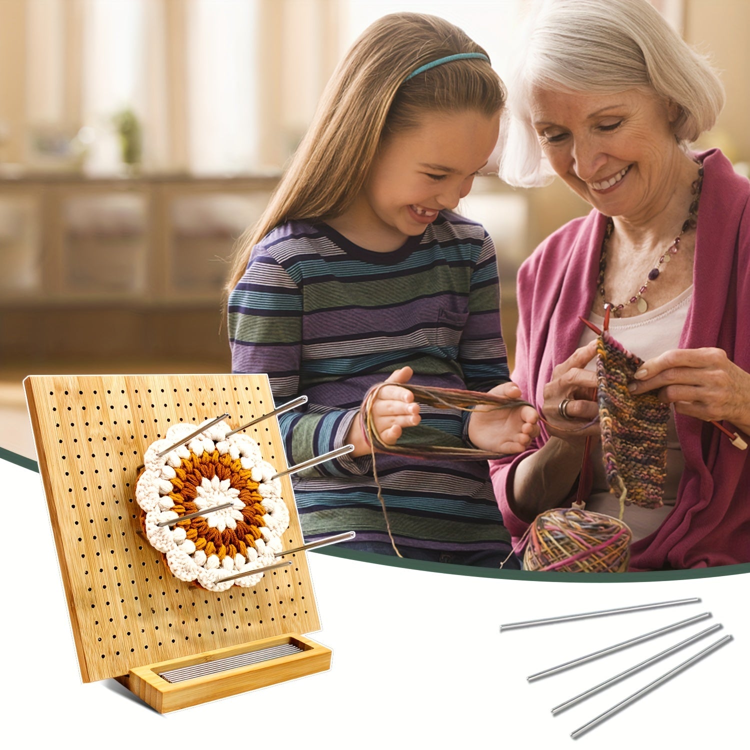 Crochet Blocking Board with Stainless Steel Stick Pins