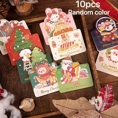 10pcs Christmas Hot Stamping Greeting Card Giftgiving Thanksgiving Greeting