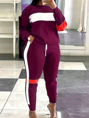  Colorblock Top & Joggers Two Piece Set
