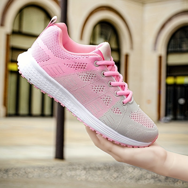 Mesh Ombre Lace Up Casual Sneakers Women's Footwear