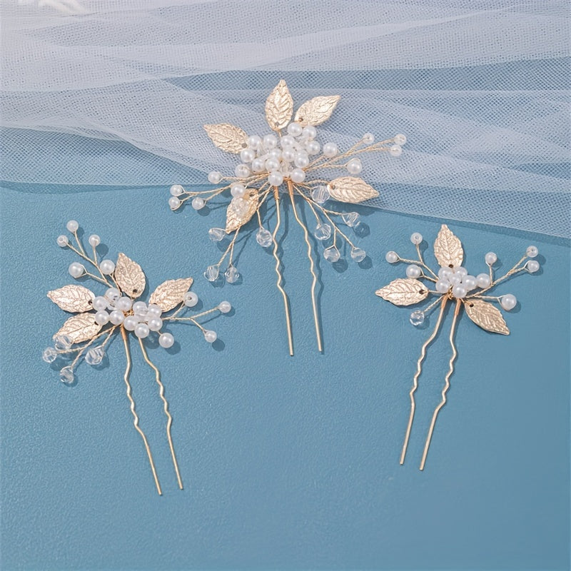Rhinestone Bead Hairpin Alloy Hair Accessories