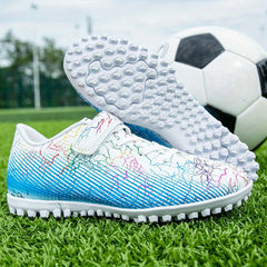Adult Turf Football Boots Hook Loop Velcro Outdoor TF Soccer Cleats