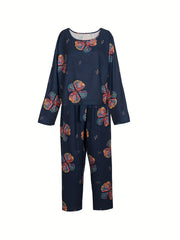 Women's Plus Floral Print Top & Pants Set