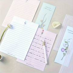 3pcs Letter Paper Envelopes Set Romantic Love Letter Hand painted Letterhead