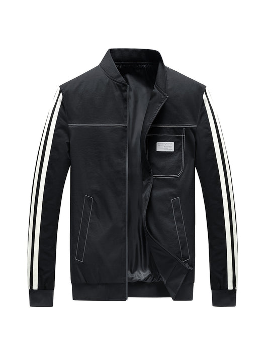 Casual Stand Collar Windbreaker Jackets Men's Zip Up Jackets