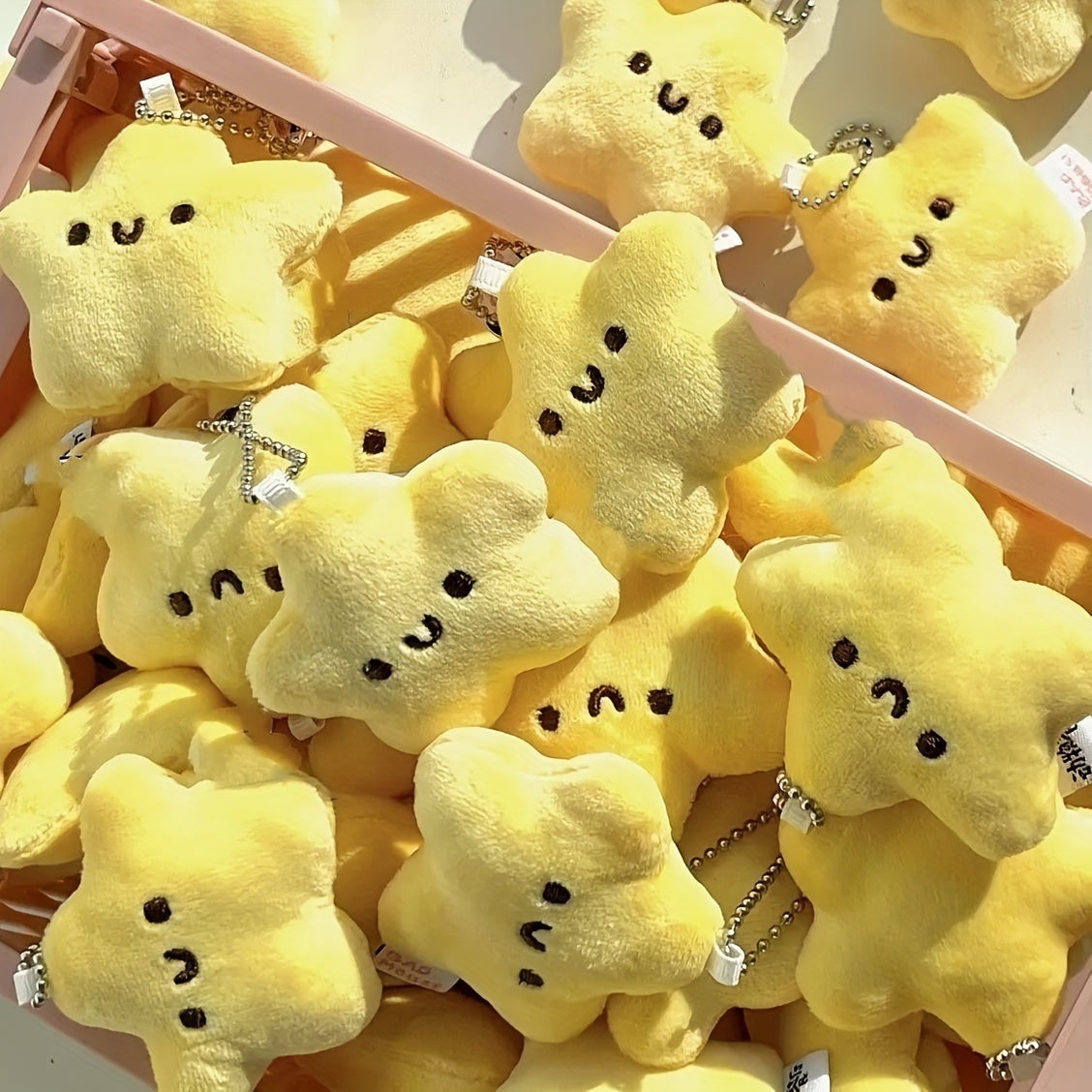 Star Plush Toy Doll Keychain Soft Backpack Decor Accessory