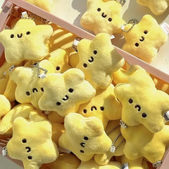 Star Plush Toy Doll Keychain Soft Backpack Decor Accessory
