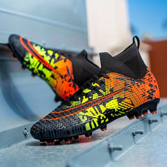 Boys High Top AG Soccer Cleats Lightweight Non Slip Sport Shoes For Kids