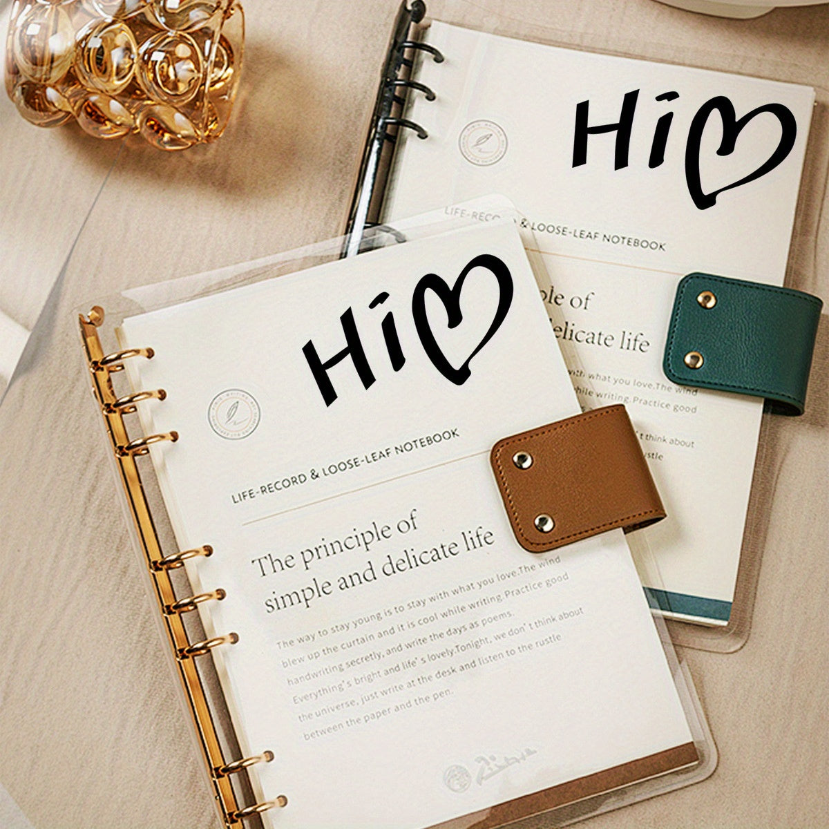 Hi Heart Welcome Self Adhesive Sticker Cursive Font Glossy Finish Si