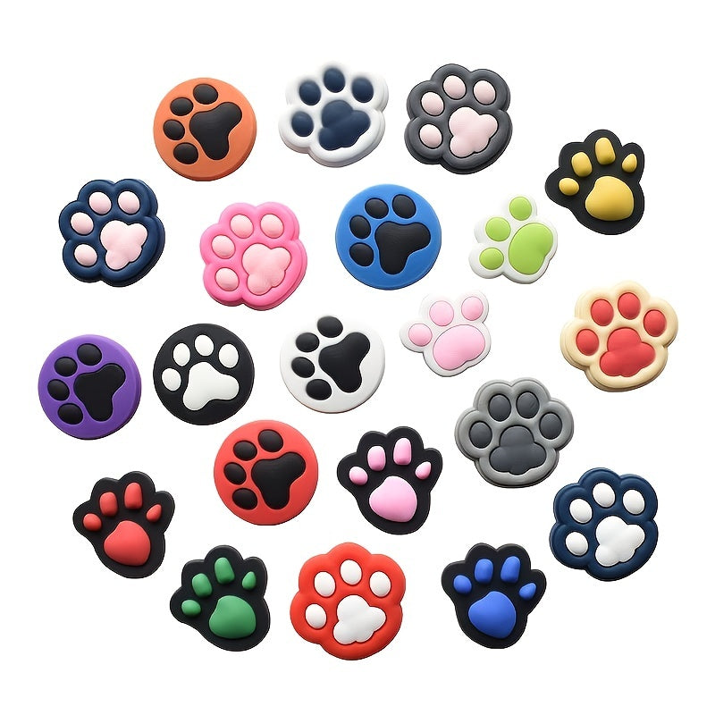 21pcs Paw Print Shoe Charms for Clogs - PVC Shoe Decorations Accessories