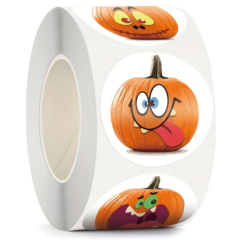 500 Halloween Pumpkin Cartoon Meme Stickers Roll