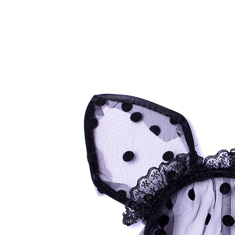 Bunny Ears Lace Headband Veil Hair Band Women Halloween Hair Accessories