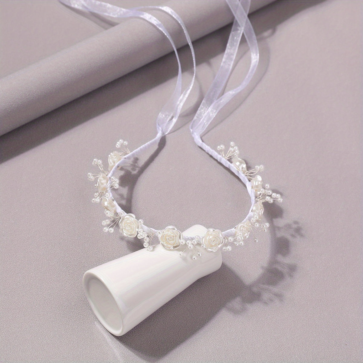Flower Headband Bridal Head Piece Ribbon Head Band Hair Accessories