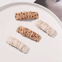 Polka Dot Pattern Hair Clip Pleated Snap Clip Style Hair Clip For Women Girls