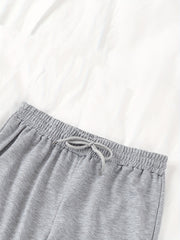 Smile Graphic Print Drawstring Jogger Sweatpants Women's Clothing