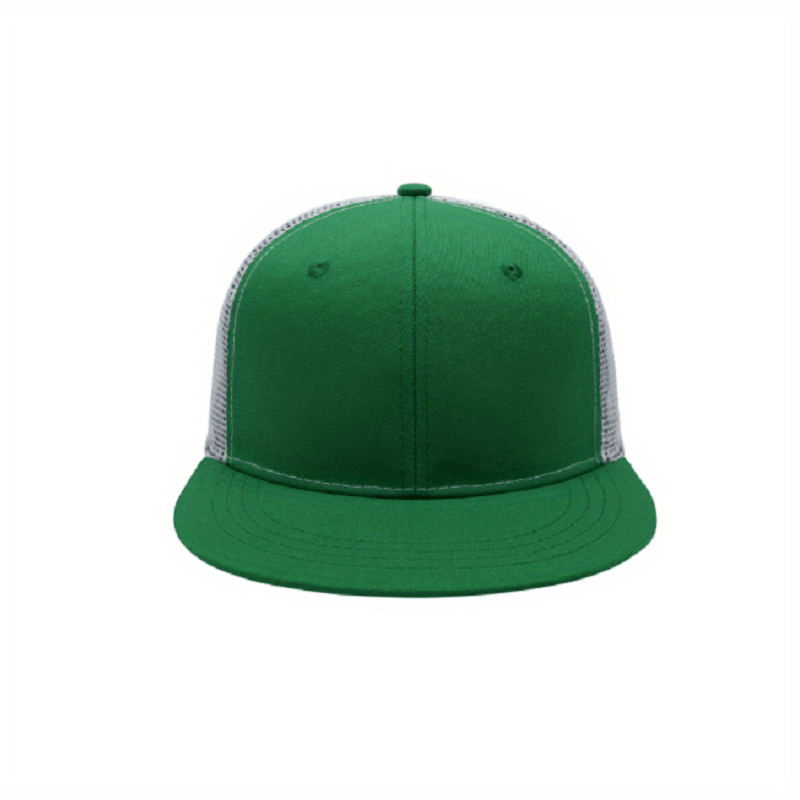 Men's Outdoor Flat Brim Grid Hat Ripped Denim Washed Hat