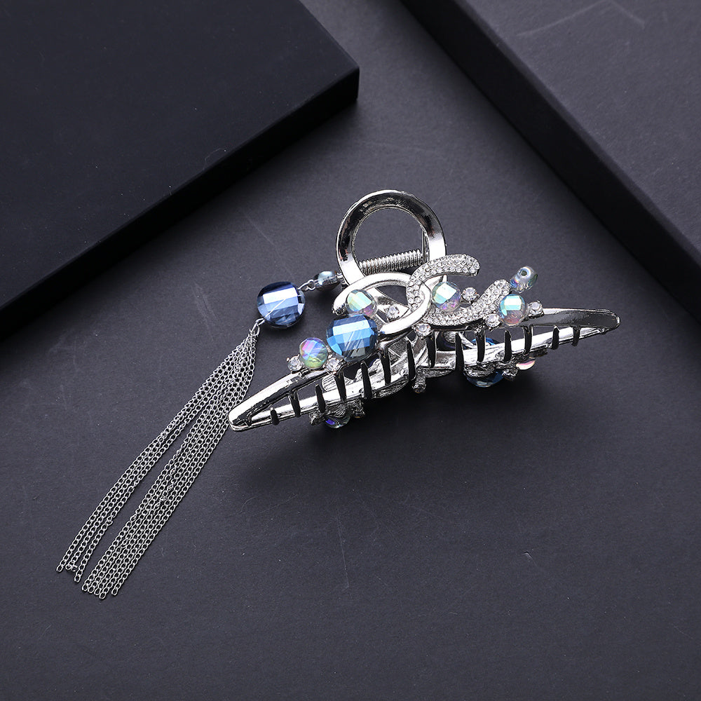 Tassel Metal Hair Claw Clip Non Slip Strong Hold Grip Hair Jaw Clip