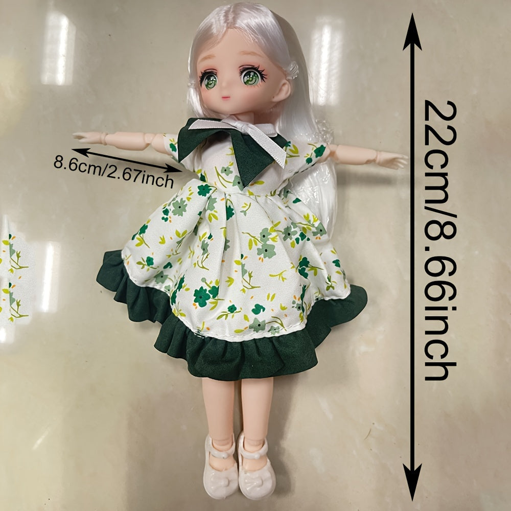 Charming 9 Inch BJD Doll with Anime Eyes - Ideal Birthday Gift for Kids
