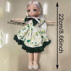 Charming 9 Inch BJD Doll with Anime Eyes - Ideal Birthday Gift for Kids