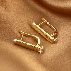 Geometric Glossy Earrings Creative Personality Banquet Party Jewelry