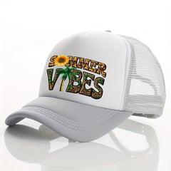Summer Sunflower Print Men's Peaked Cap
