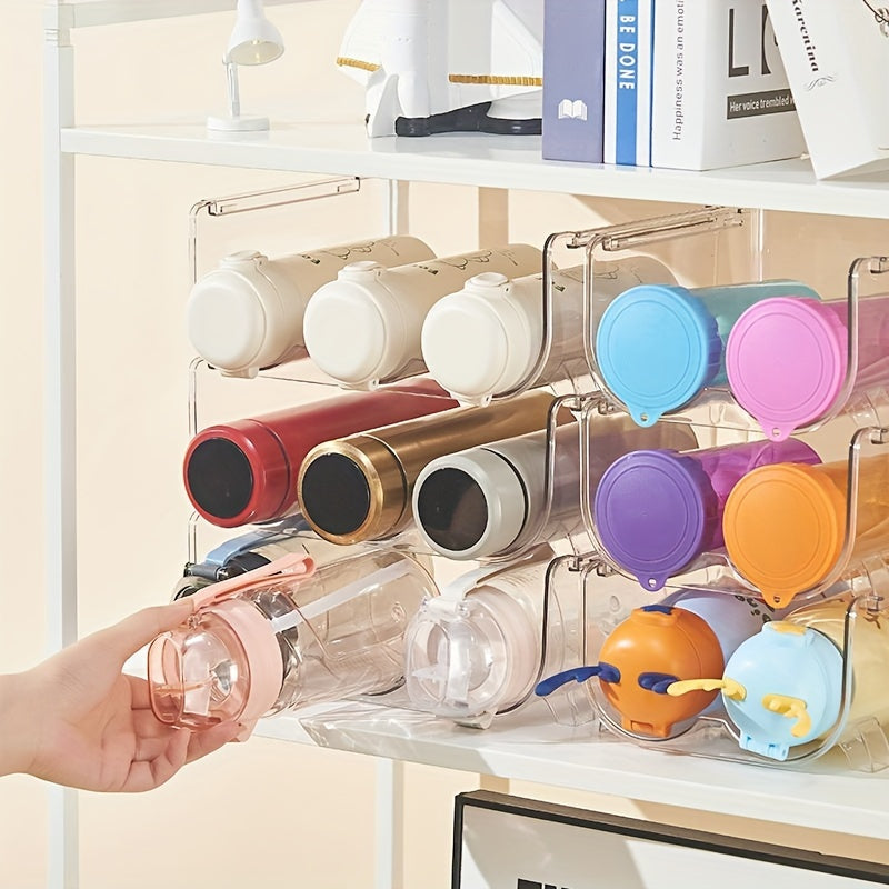 1pc Stackable Mug Organizer Clear Sports Bottle Rack