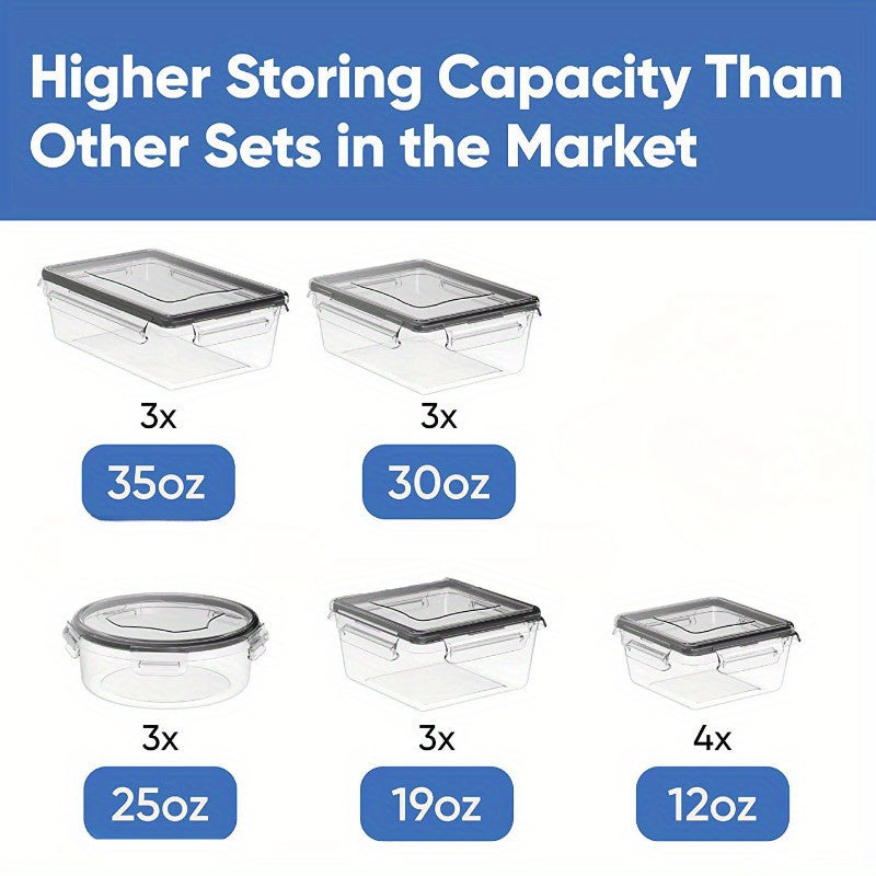 34pcs Food Storage Container With Lid Plastic Leak Proof BPA
