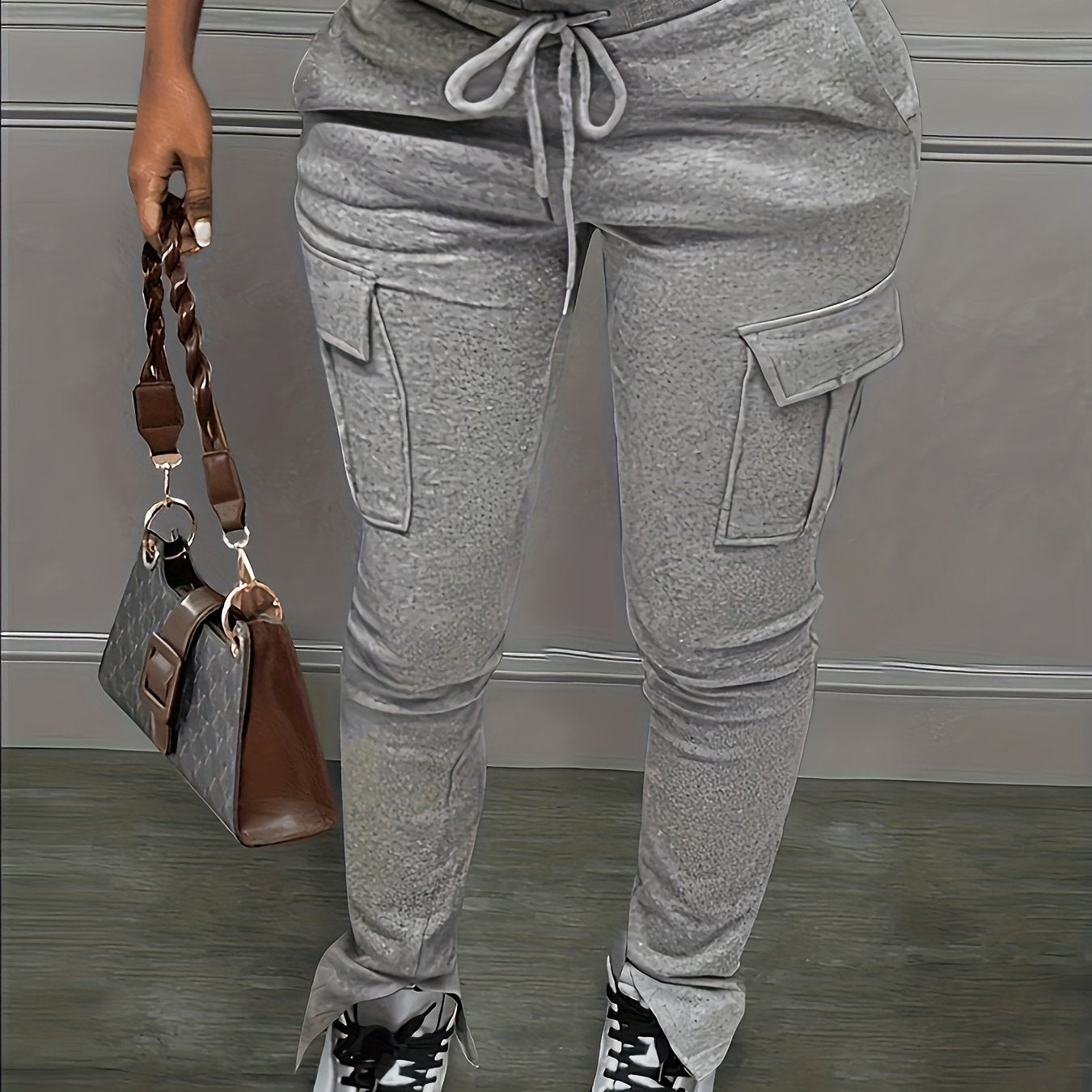  Elastic Drawstring Cargo Trousers