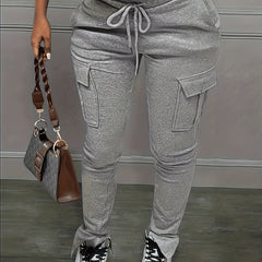  Elastic Drawstring Cargo Trousers