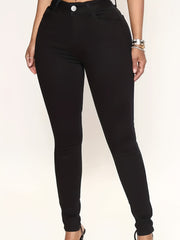 Women's Plus Solid Slim Fit Medium Stretch Comfort Denim Pants