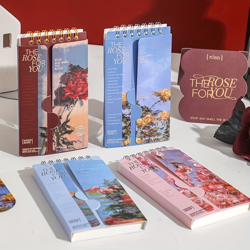 1pc 80 Roses And You Series Vocabulary Book Portable Dictation Pocket Notebook