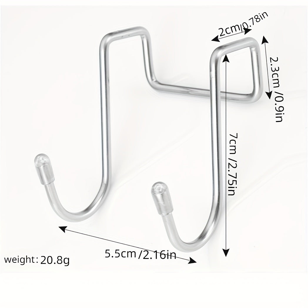 Stainless Steel Double S Hook Holder Heavy Duty Punching Clothes Hanger
