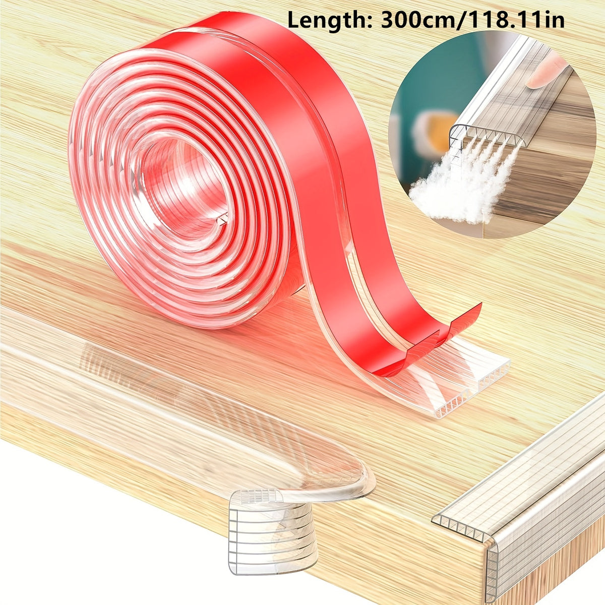 Clear Silicone Edge Protector Strip with Strong Adhesive u2013 201 Edge Protectors