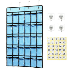 Classroom Cellphone & Calculator Organizer with Hanging Hooks & Number Stickers