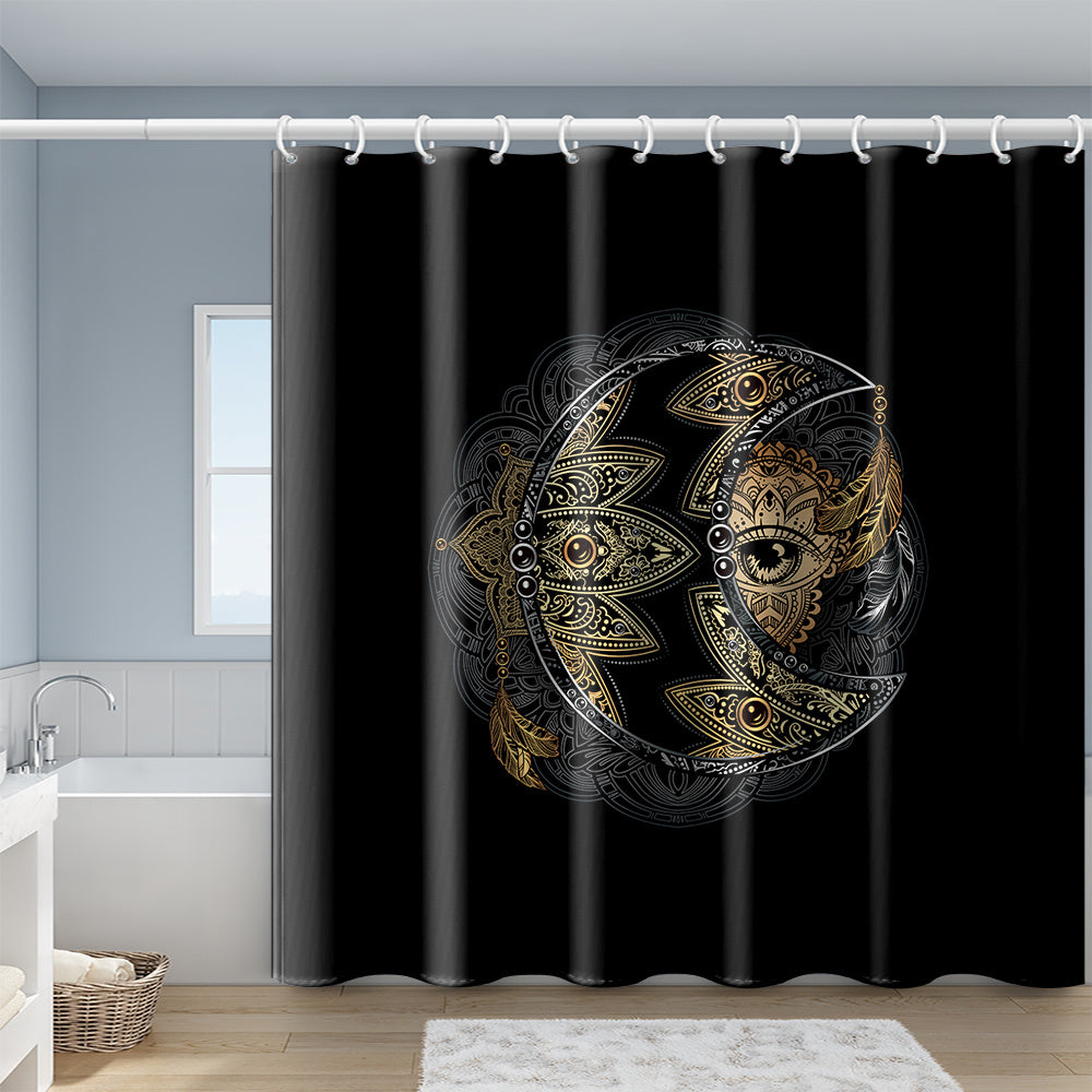 Tarot Moon Shower Curtain Set with 12 Hooks
