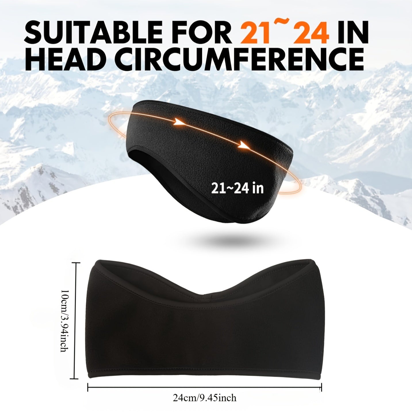 2 Pack Winter Fleece Ear Warmer Headband with Scarf Neck Gaiter