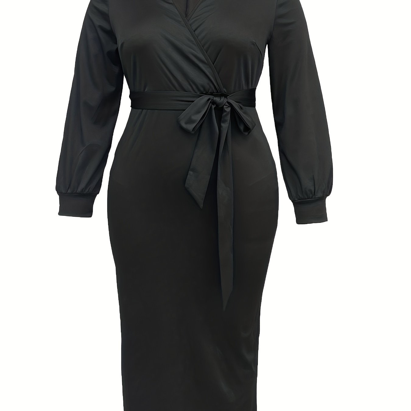  Dress Women's Plus Surplice Neck Slim Fit Dress