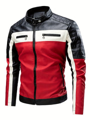 Men's Spring And Autumn Warm Faux Leather Jacket Coat