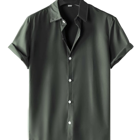 Men's Casual Short Sleeve Shirt for Summer Vacation