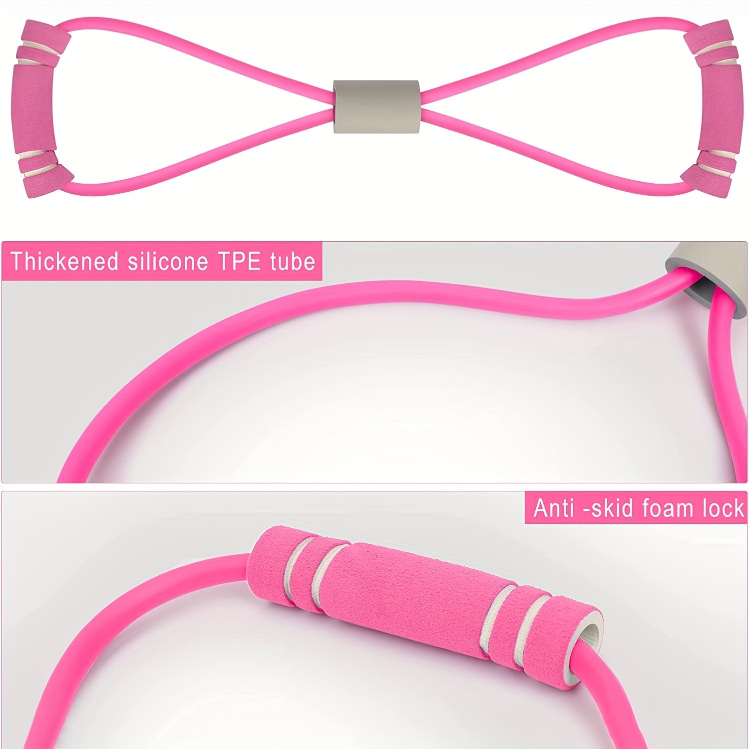 2pcs Elastic Resistance Band 8 Levels Full Body Workout Home Gym Pilates Yoga